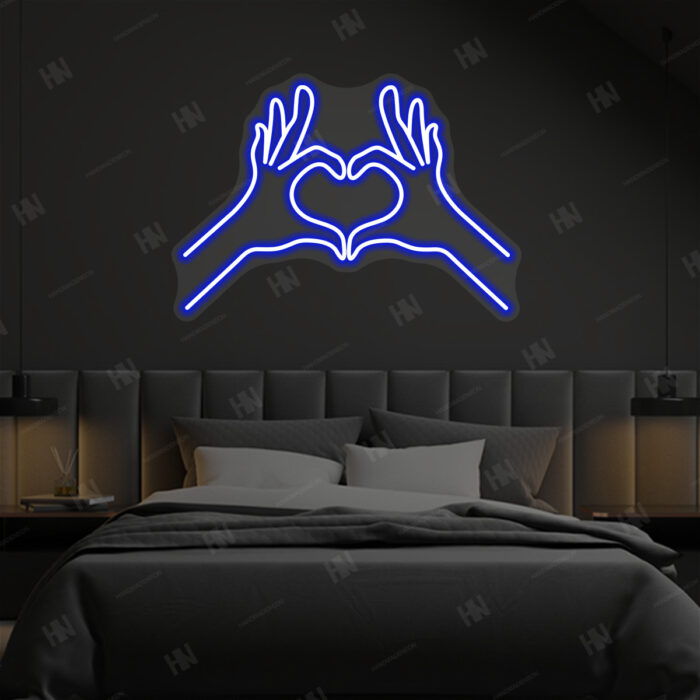 Heart Hand Gesture Neon Sign