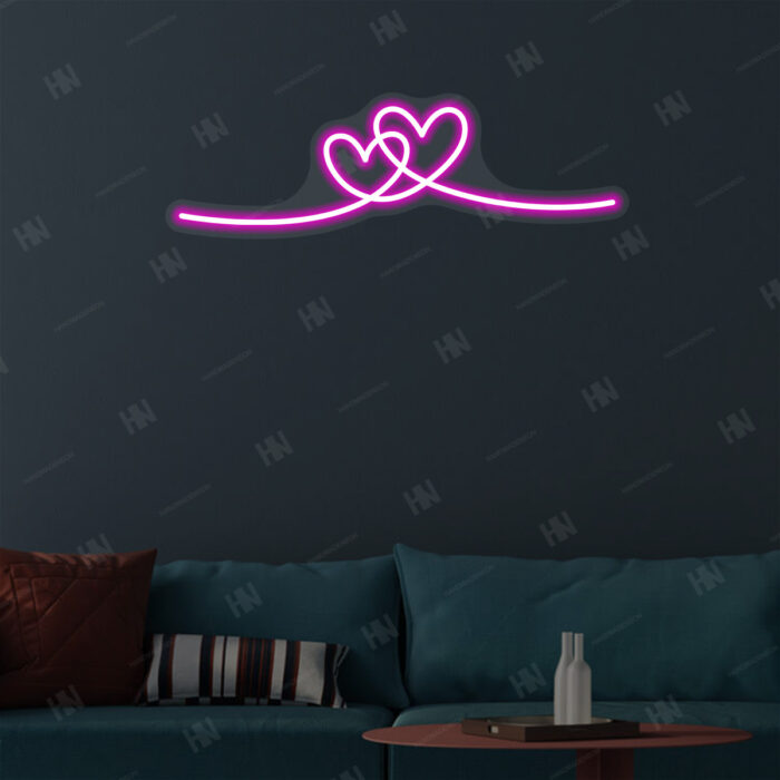 Line Art Heart LED Neon Sign