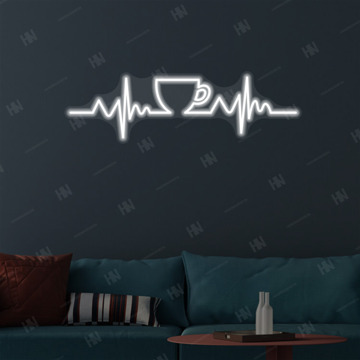 Coffee Heartbeat Metal Wall Art