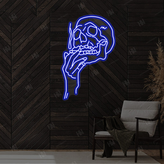 Smoking Skull Neon Sign